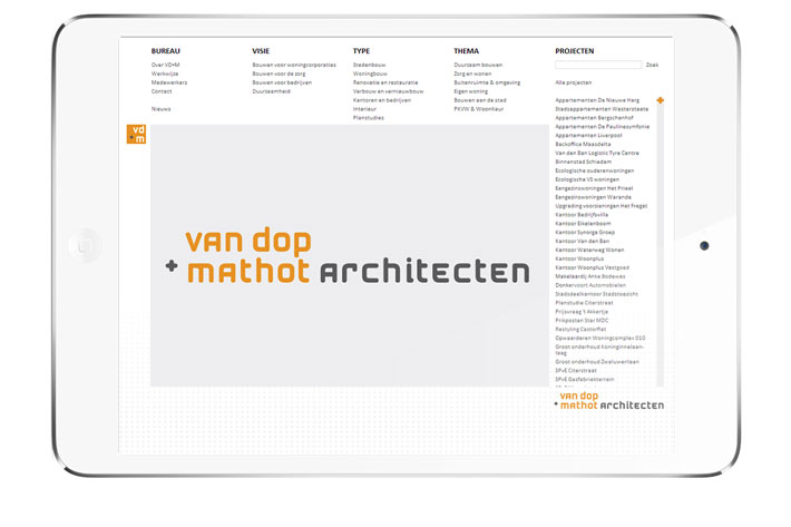Van Dop + Mathot Architecten website