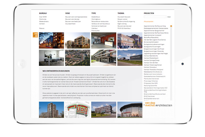 Van Dop + Mathot Architecten website