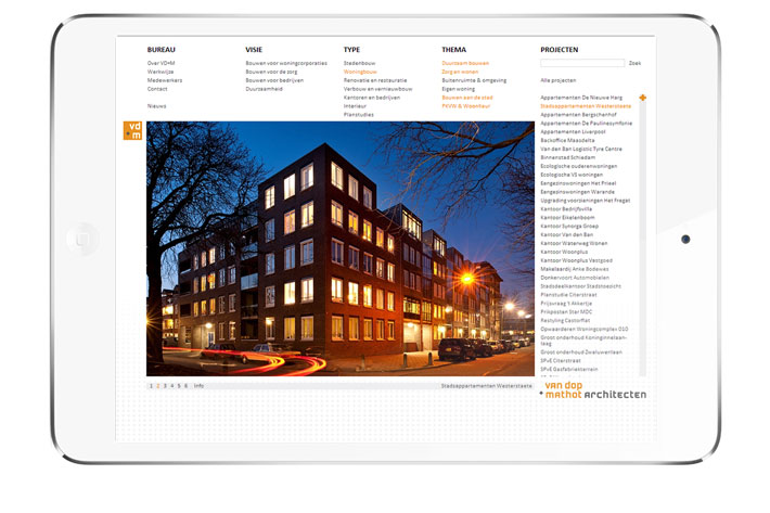 Van Dop + Mathot Architecten website