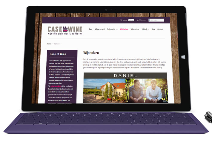 Horizon Creative Case of Wine website